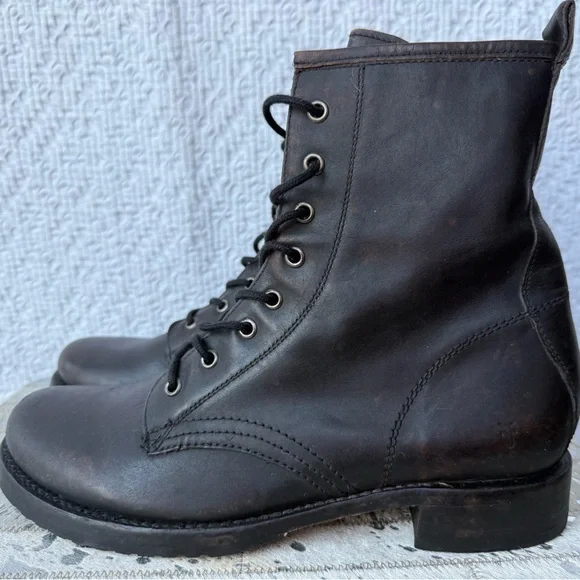 Frye Veronica Flex Combat Boot in Antique Brown Size 11 - Picture 4 of 9